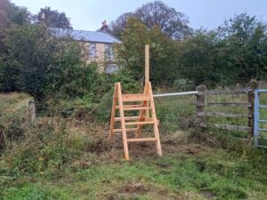 Brand new stile built for us to get to hostel